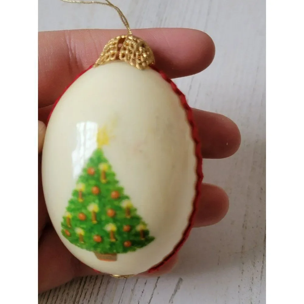 Christmas tree egg Red‎ ornament Xmas decor